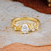 Haute Nature Inspired 4-Prong Oval Moissanite Ring